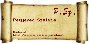 Petyerec Szalvia névjegykártya